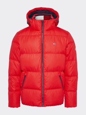 tommy hilfiger bubble coat red